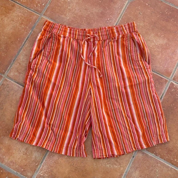 Free People Saylor Stripe Shorts Size L Mango Combo - Picture 2 of 7